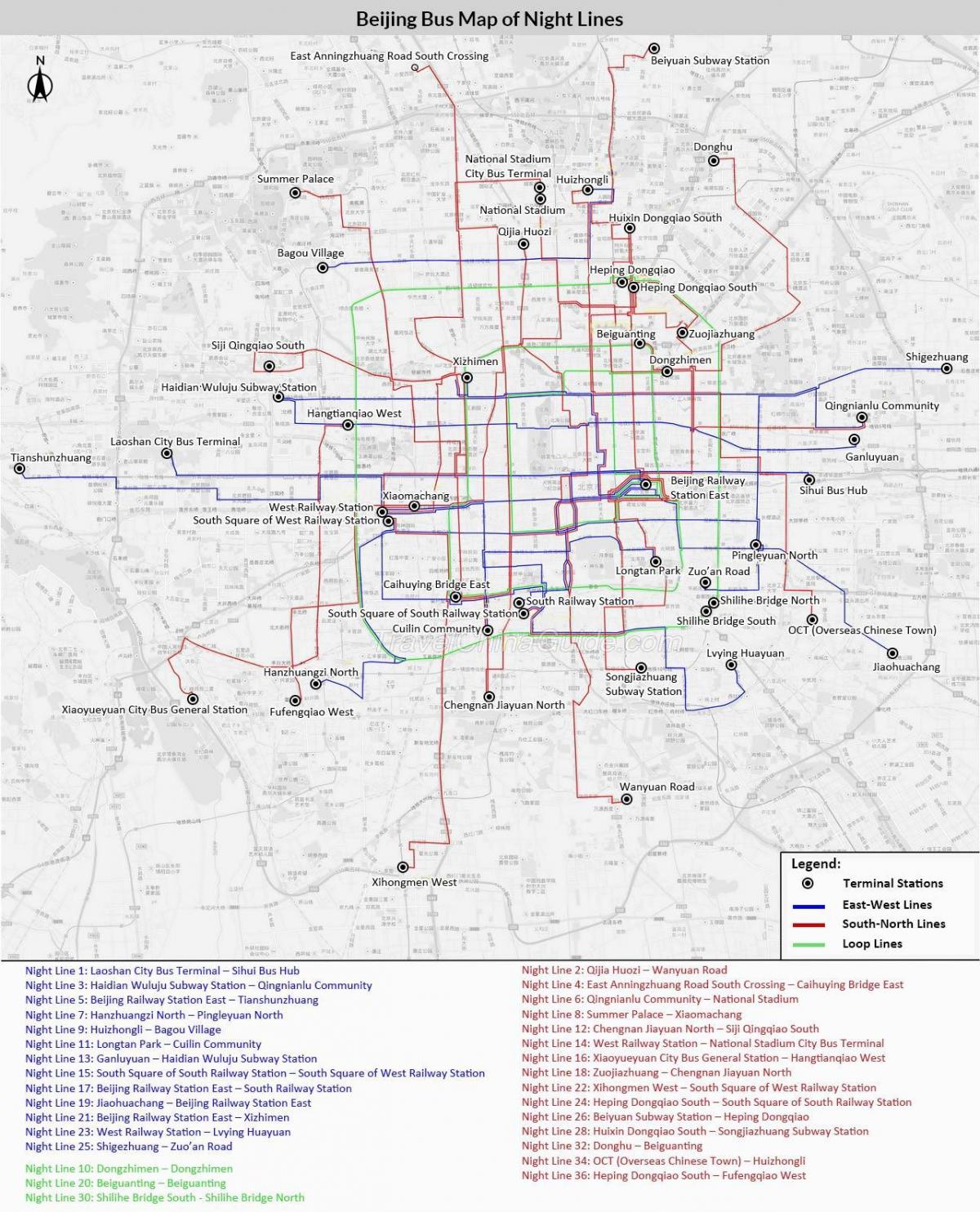Beijing peta rute bus