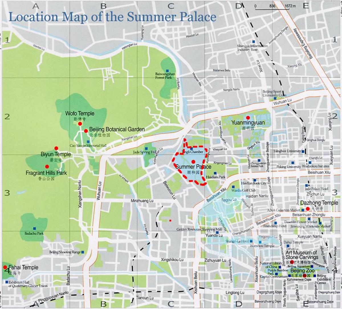 peta dari istana musim panas Beijing
