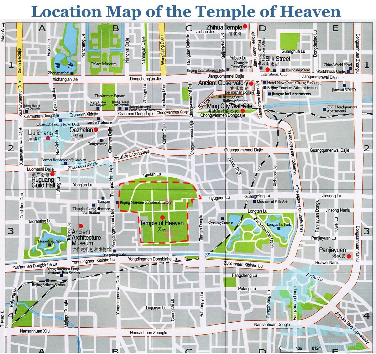 peta dari temple of heaven 