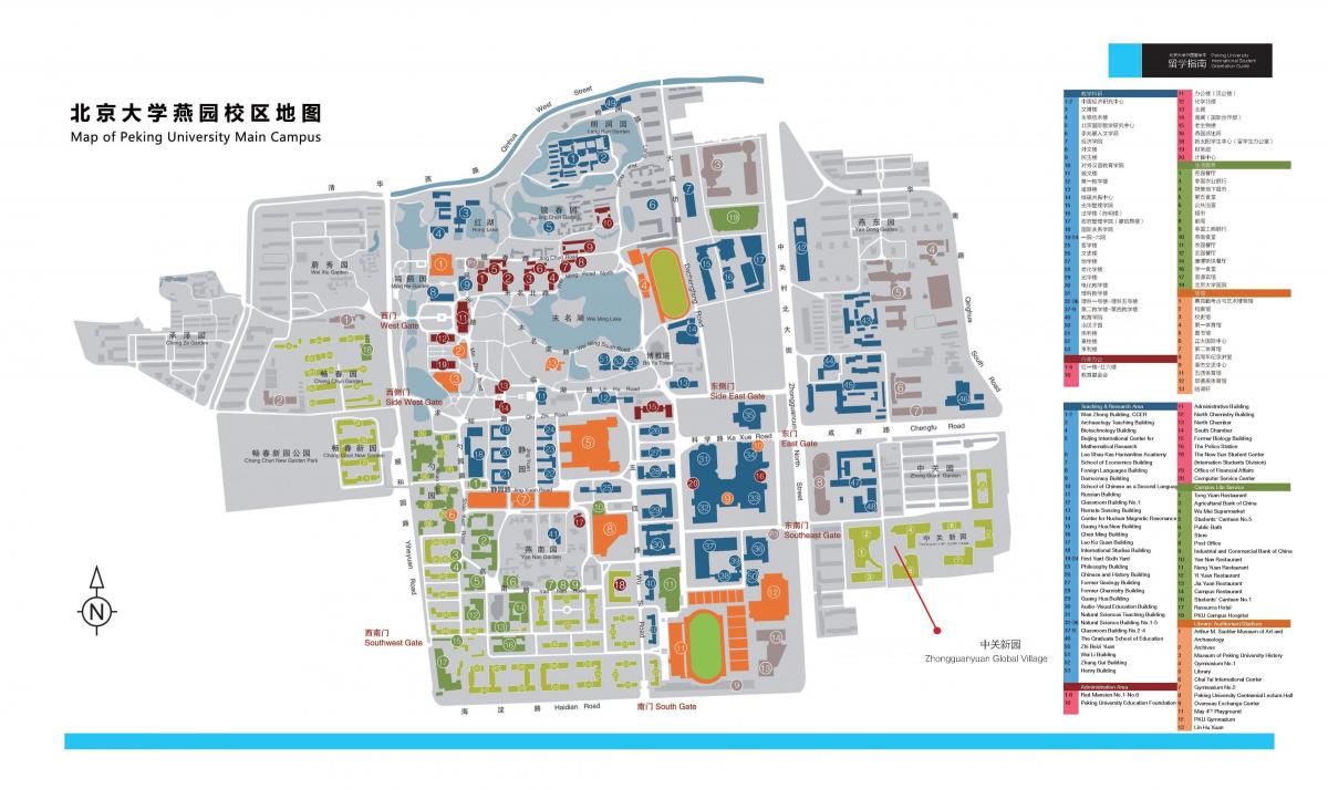 Peking university kampus peta