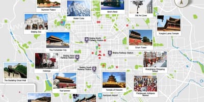 Beijing dan tempat-tempat menarik di peta